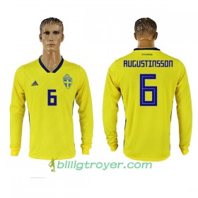 Billige Fotballdrakter Sverige Augustinsson 6 VM 2018 Hjemmedraktsett Langermet